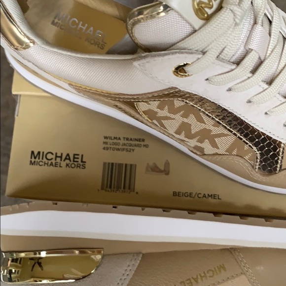 MICHAEL KORS WILMA TRAINER MK LOGO JACQUARD MD - Picture 12 of 16